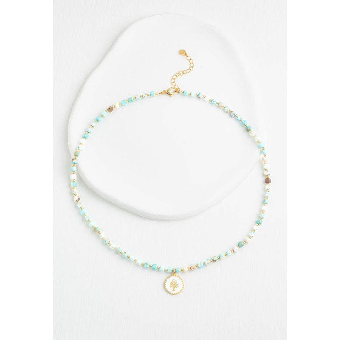 Strong Oak Turquoise Beaded Necklace