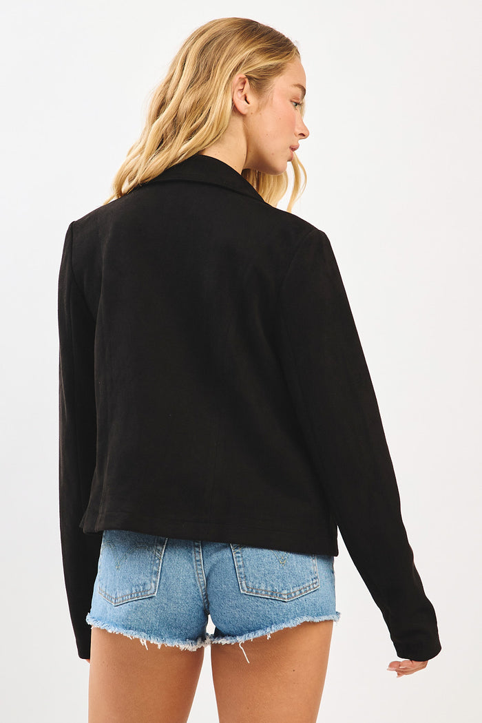 Suede Moto Biker Jacket for Coastal Style