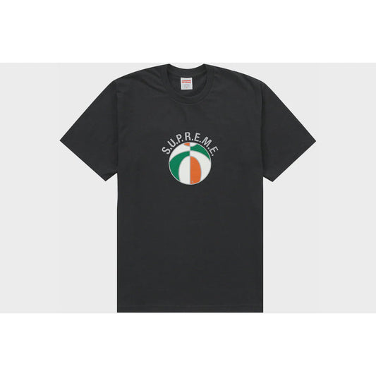 Black Supreme League Tee featuring bold white logo print on front