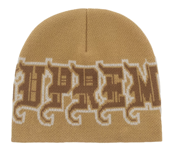 Supreme New Era Outline Beanie - Brown