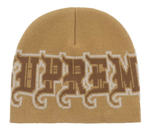 Supreme New Era Outline Beanie - Brown