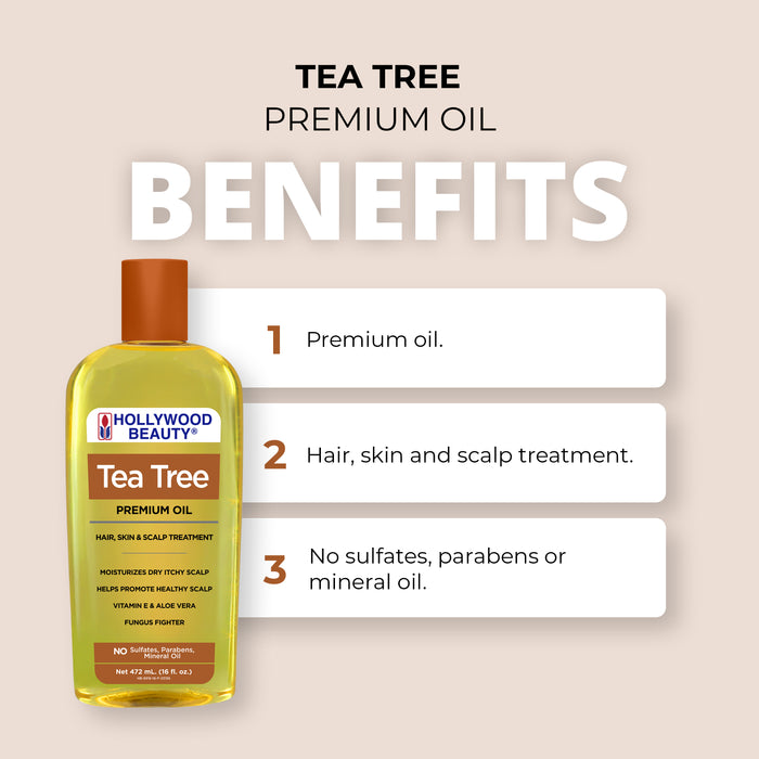 Tea Tree Premium Oil for Hair, Scalp, Skin, and Nails - 16 fl oz