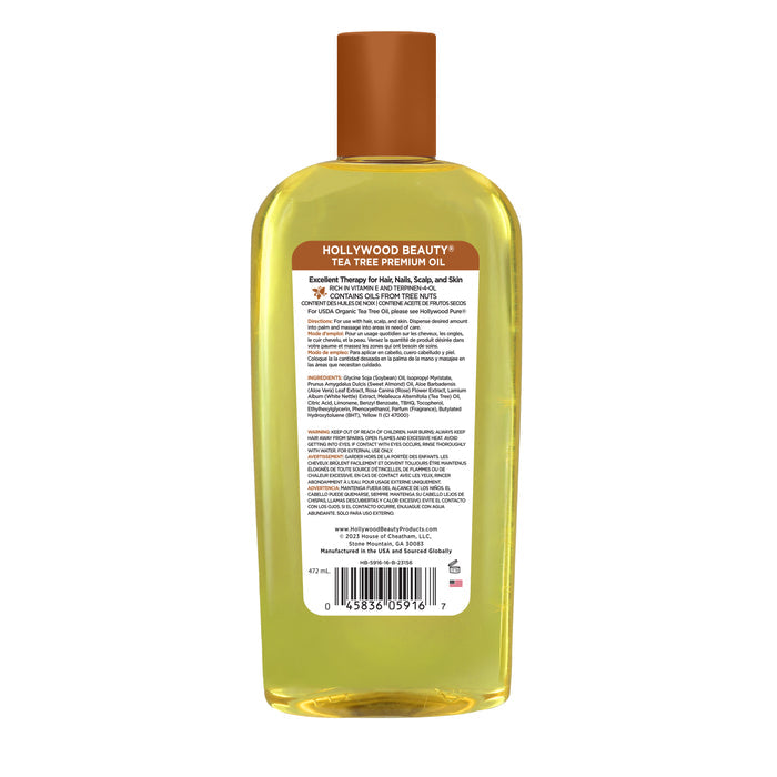 Tea Tree Premium Oil for Hair, Scalp, Skin, and Nails - 16 fl oz