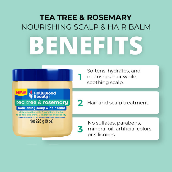 Tea Tree & Rosemary Nourishing Scalp & Hair Balm - 8 oz