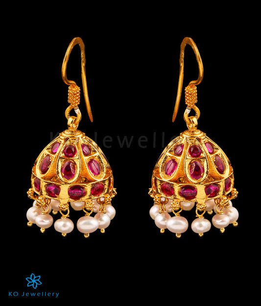 The Atyuha Silver Pearl Jhumkas