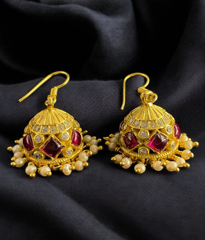 The Kshamika Silver Hook Jhumka