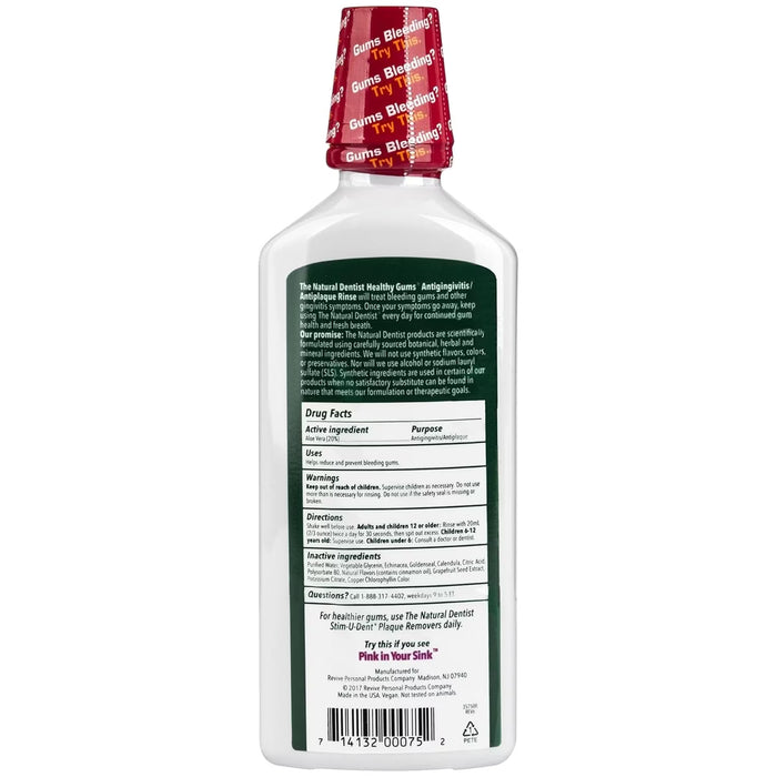 The Natural Dentist Healthy Gums Antigingivitis Rinse Peppermint, 16.9 oz – 6 Pack