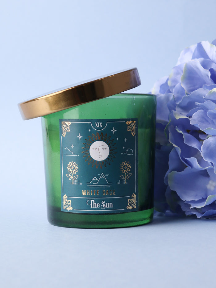 The Sun Tarot Candle - White Sage | One Colour-Image 1