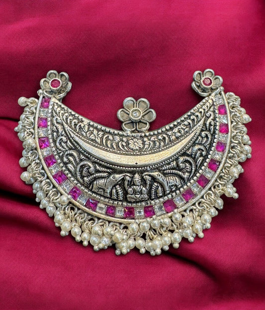 The Tanmaya Kokkethathi Silver Pearl Pendant (Oxidised)