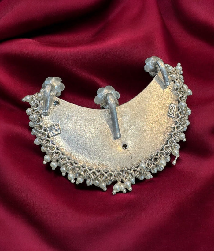 The Tanmaya Kokkethathi Silver Pearl Pendant (Oxidised)