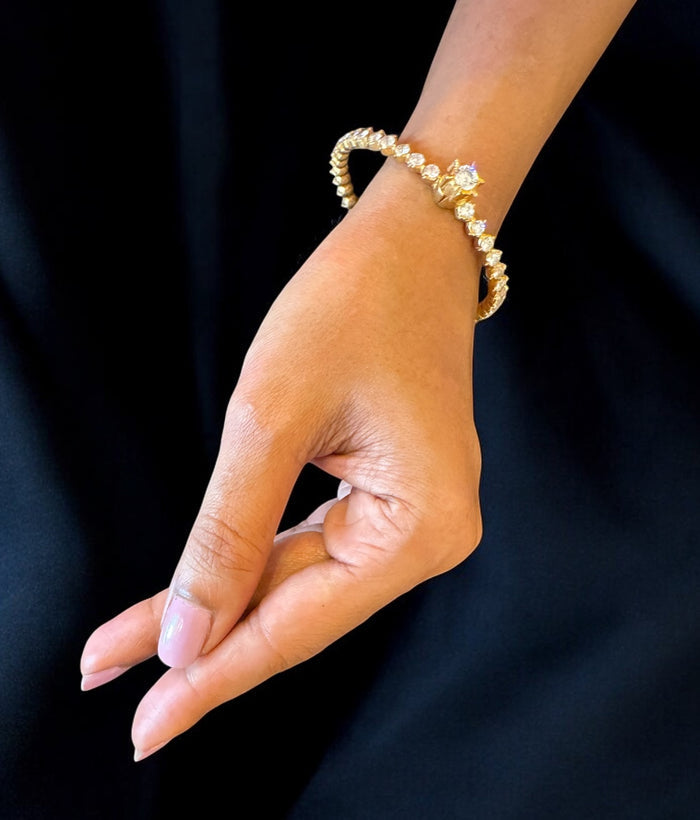 The Vaibhava Silver Solitaire Bracelet -Single(Size 2.8)