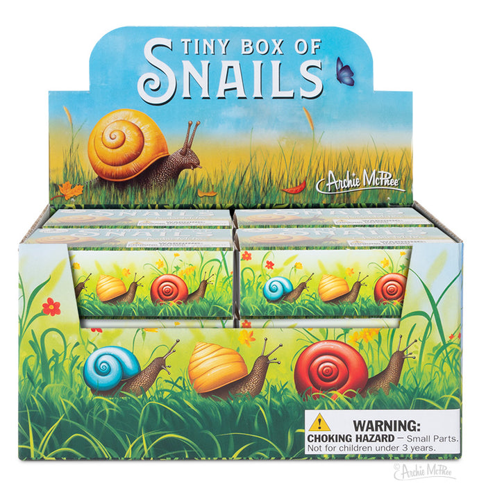 Check out the Tiny Box of Snails by Archie McPhee! These colorful vinyl snail toys add a splash of fun with their bodacious styles.