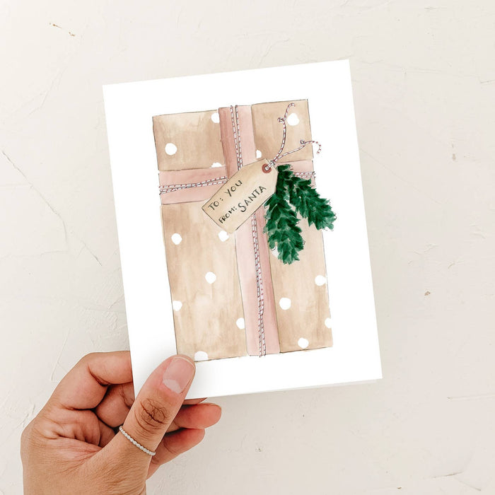 To you, from Santa - Christmas Holiday Greeting Card - Magnolia Lane co. Home + Garden + Gift