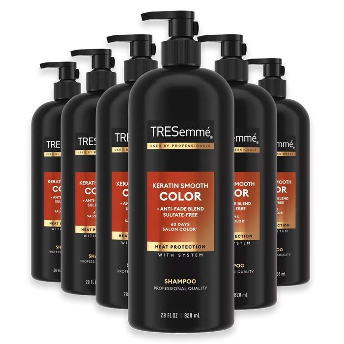 TRESemmé Cruelty-Free Keratin Smooth Color Shampoo – 28 oz – 6 Pack