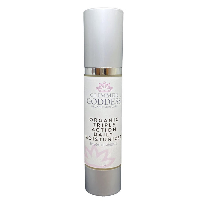 Organic Triple Action Daily Moisturizer with SPF 30, botanical skincare for radiant skin