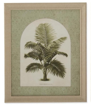 Tropical Plant Print w/ Burlap Wrapped Frame