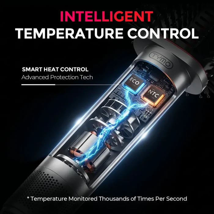 Blowout heated brush of TYMO AIRBEAM with smart heat control tech