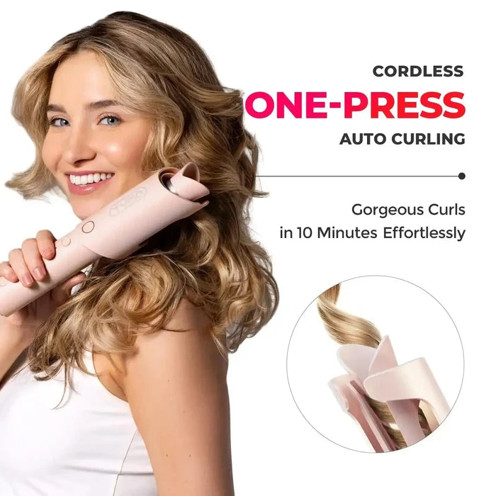 Cordless hair curler TYMO CLAMGO one-press auto curling for effortless styling