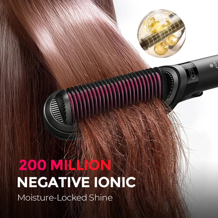 TYMO FLIPRO straightening comb with 200M ions for moisture-locked shine.