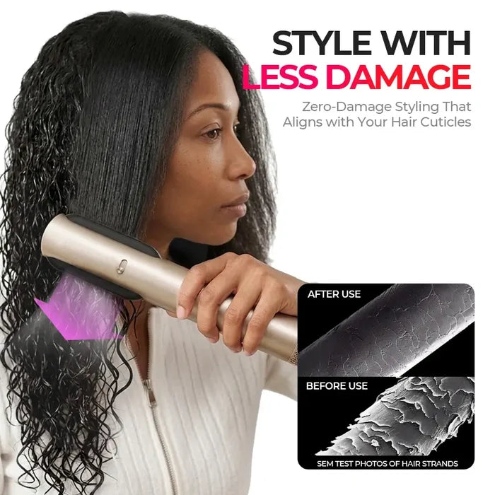 TYMO low damage hair styling brush, SEM hair cuticle test, protect hair strands while styling