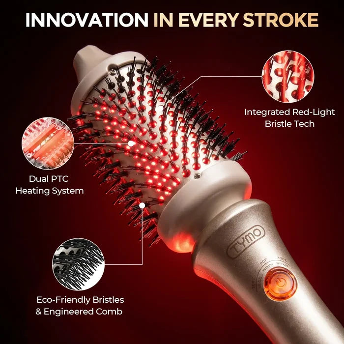 TYMO infrared hot round brush with dual PTC heating system