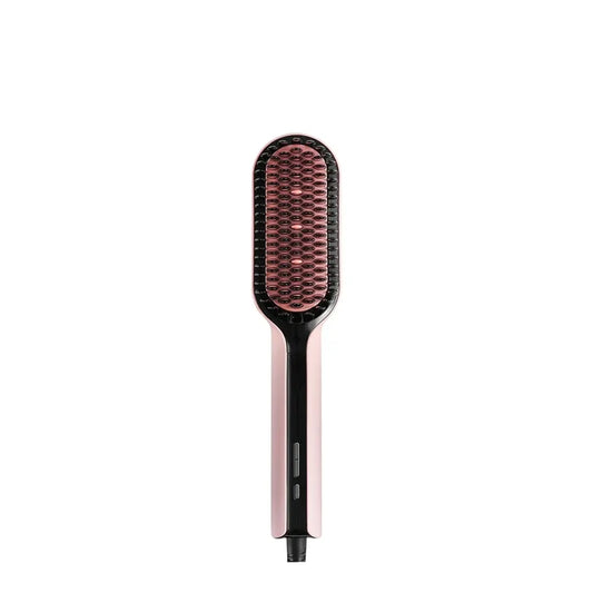 TYMO iONIC PLUS PINK hot brush to straighten hair, fast 30s heat‑up