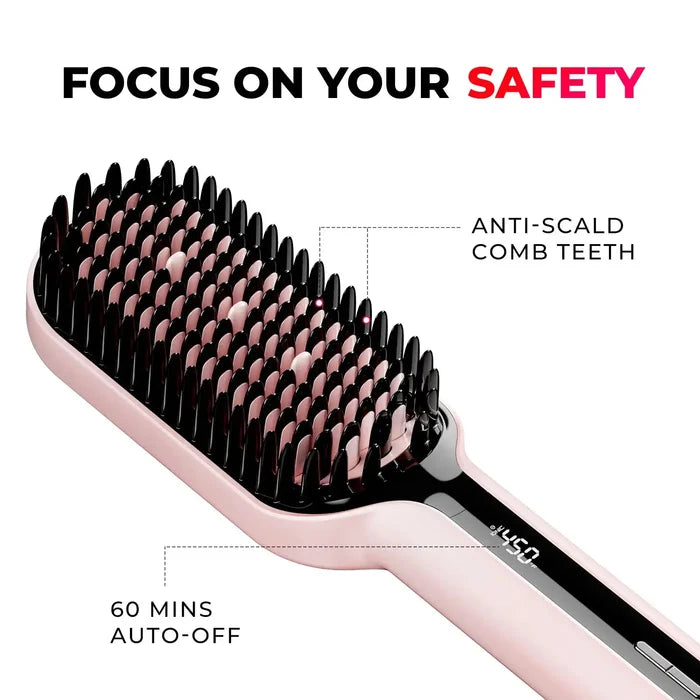 TYMO iONIC PLUS PINK best straightening brushes — safe anti‑scald comb teeth