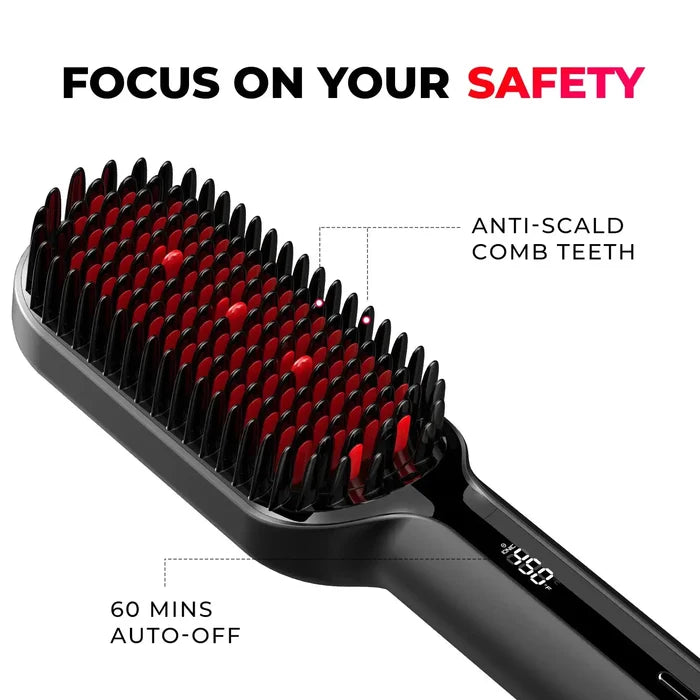 Compact TYMO iONIC PLUS brush straighteners with fast 30s heat‑up and auto‑off