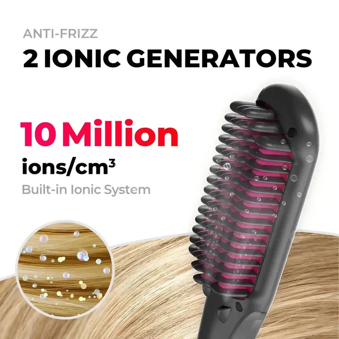 TYMO iONIC best hair brush straightener with ionic anti‑frizz technology