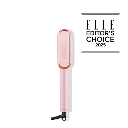 TYMO RING heated straightening comb in pink, 2-in-1 blowout and sleek styling.