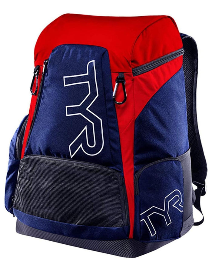 TYR Alliance Team Backpack 45L in navy red with white logo