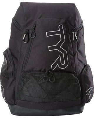 Black TYR Alliance Team Backpack 45L with white logo