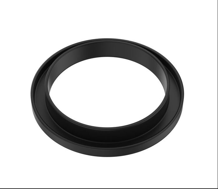 Black metal ring on a white background