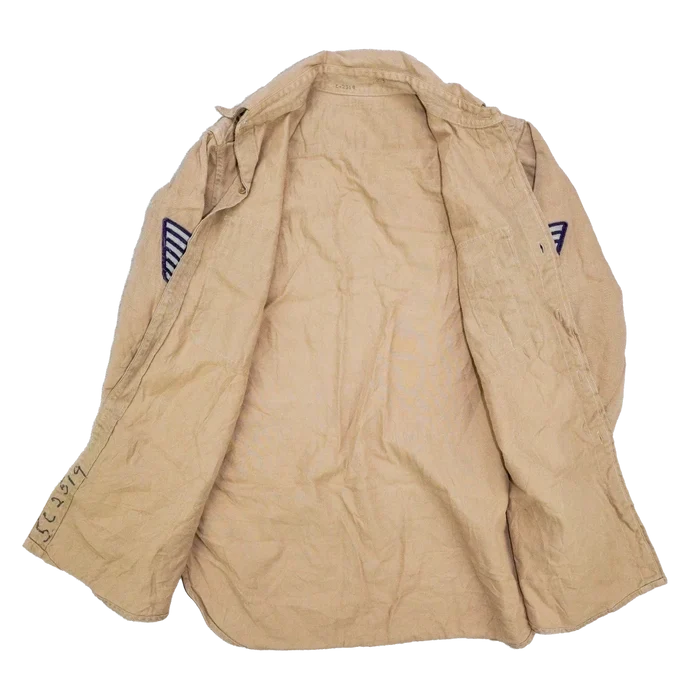 US Air Force 1960s Khaki Long Sleeve Shirt - Small - US Air Force Surplus - Service Shirts