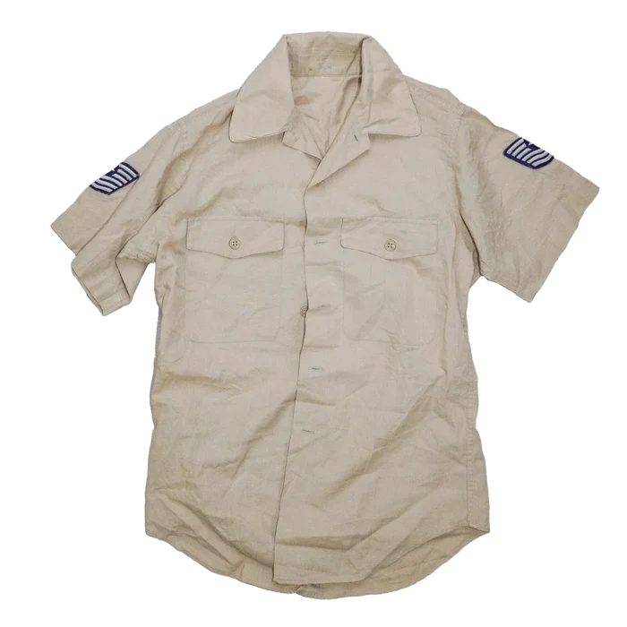 US Air Force 1960s Khaki Short Sleeve Shirt - Small - US Air Force Surplus - Service Shirts