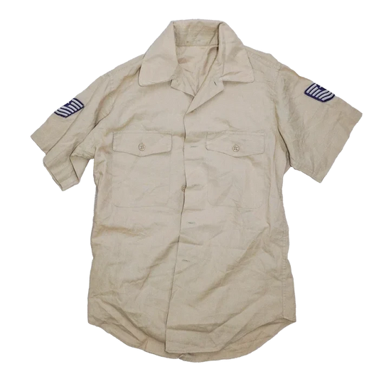 US Air Force 1960s Khaki Short Sleeve Shirt - Small - US Air Force Surplus - Service Shirts