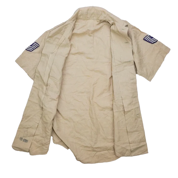 US Air Force 1960s Khaki Short Sleeve Shirt - Small - US Air Force Surplus - Service Shirts