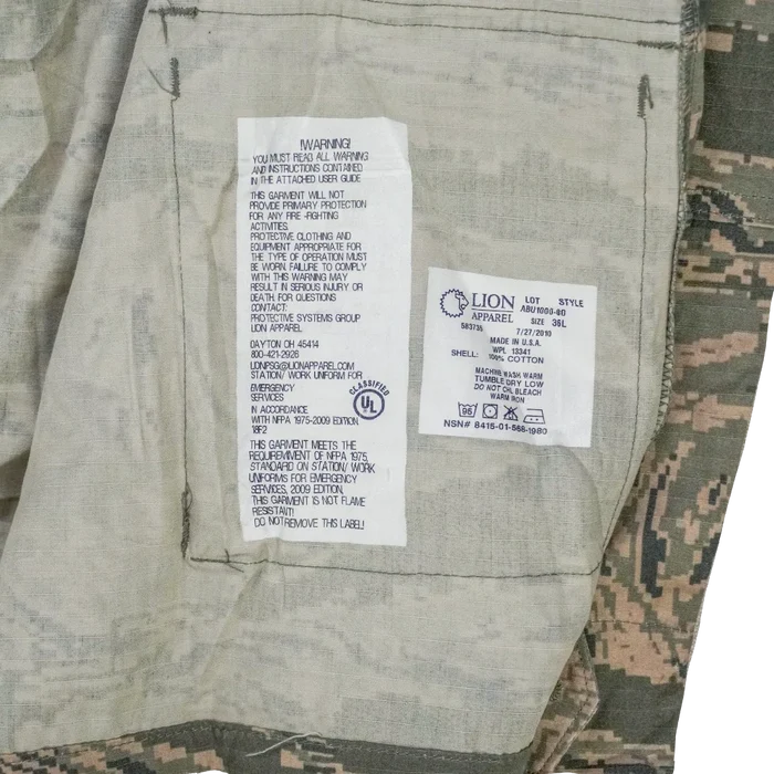 US Air Force Fire Protection ABU Shirt - 36L, Small - US Air Force Surplus - Field Shirts