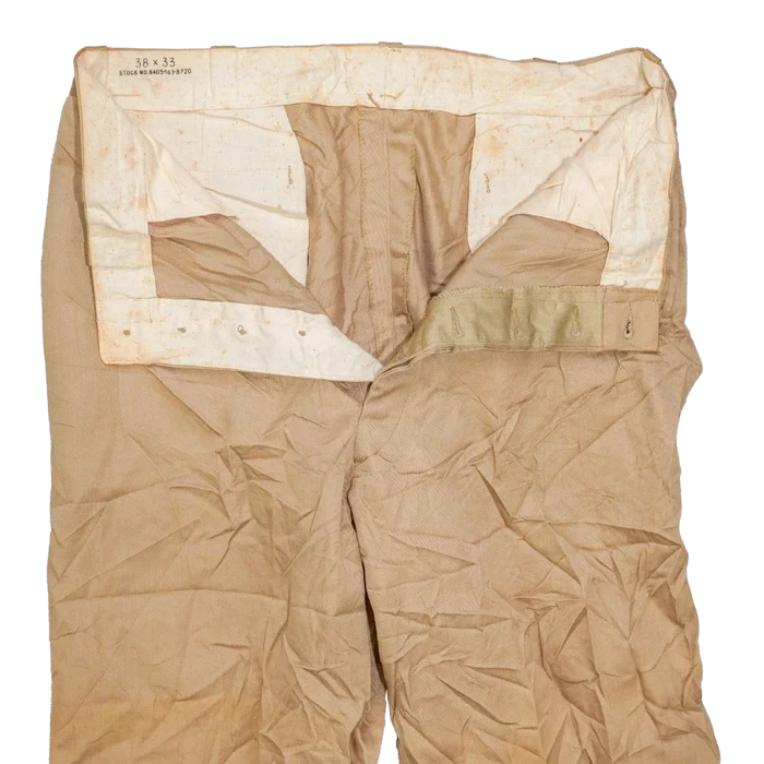 US Army 1950s Khaki Chino Trousers - 38x33, Large - US Army Surplus - Dress Trousers
