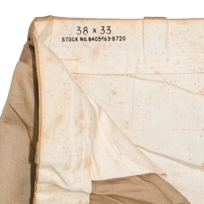 US Army 1950s Khaki Chino Trousers - 38x33, Large - US Army Surplus - Dress Trousers