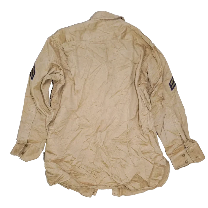 US Army 1950s Khaki Long Sleeve Shirt - Small - US Army Surplus - Service Shirts