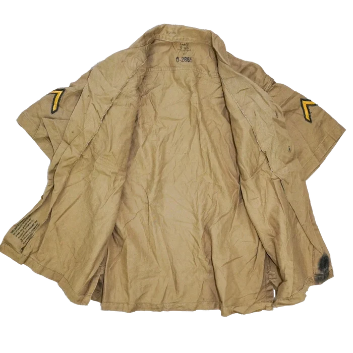 US Army 1950s Khaki Short Sleeve Shirt - Large - US Army Surplus - Service Shirts