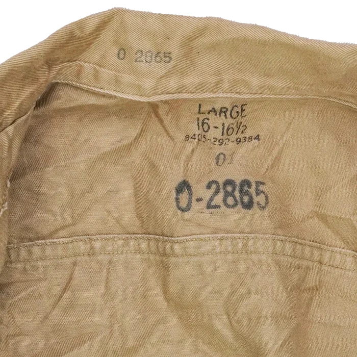 US Army 1950s Khaki Short Sleeve Shirt - Large - US Army Surplus - Service Shirts