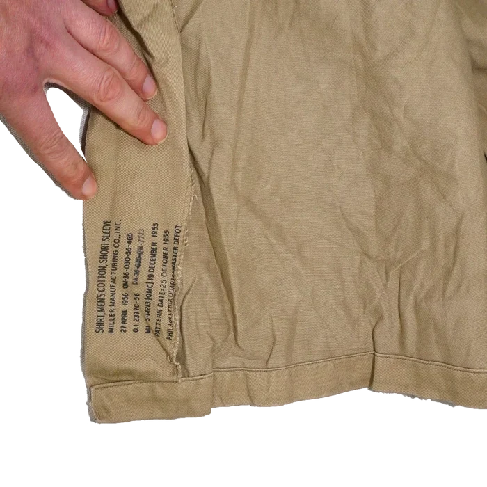 US Army 1950s Khaki Short Sleeve Shirt - Large - US Army Surplus - Service Shirts