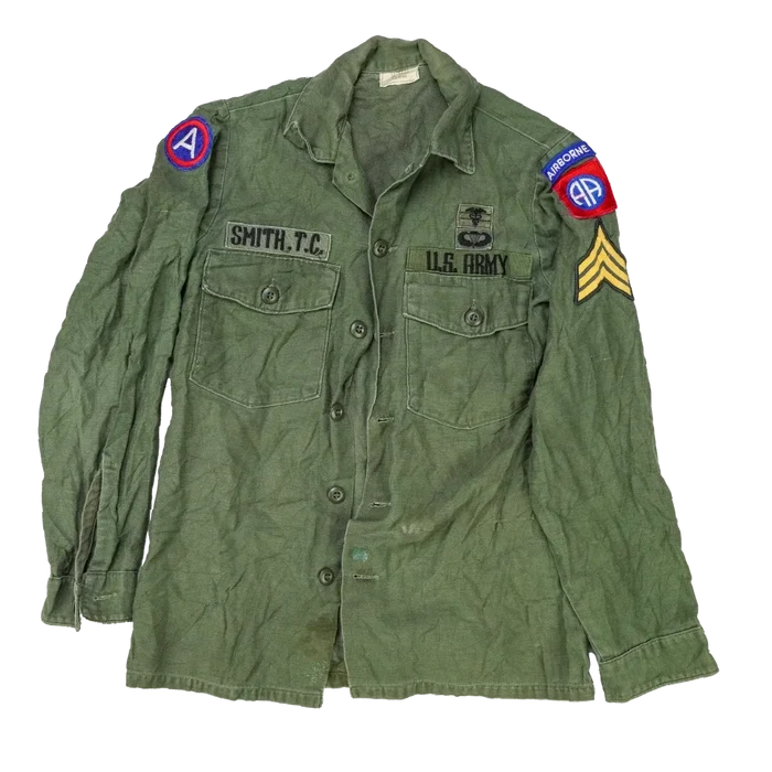 US Army 82nd Airborne OG-107 Utility Shirt - 14.5x33, Small - US Army Surplus - Field Shirts