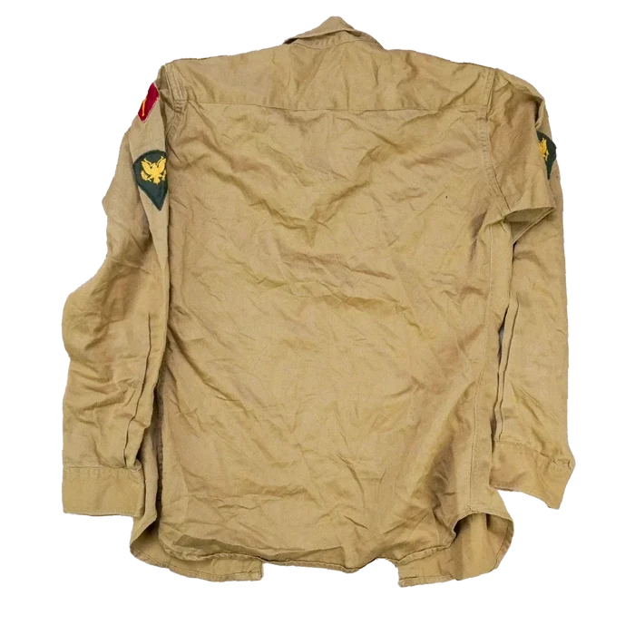 US Army Ordnance Corps 1950s Khaki Long Sleeve Shirt - 16x35, Medium - US Army Surplus - Service Shirts