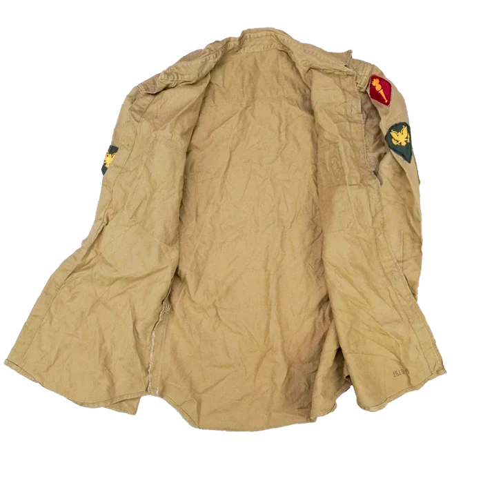 US Army Ordnance Corps 1950s Khaki Long Sleeve Shirt - 16x35, Medium - US Army Surplus - Service Shirts