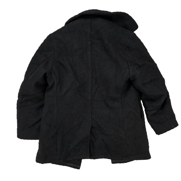 US Made Schott 740N Black Pea Jacket - 34, XSmall - Army & Outdoors - Great Coats