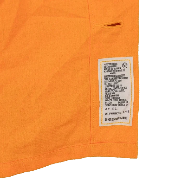 US Made Wildland Fire-Fighting Brush Shirt - XLarge Long - Army & Outdoors - Field Shirts