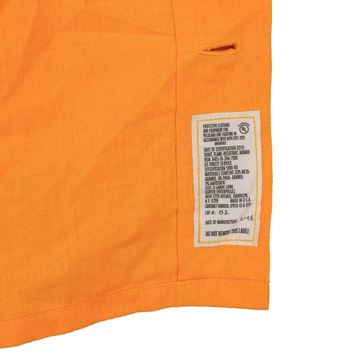 US Made Wildland Fire-Fighting Brush Shirt - XLarge Long - Army & Outdoors - Field Shirts
